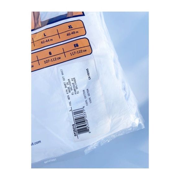 Fruit of the Loom White Tank A-Shirts Ribbed Set of 5 New Sealed Sz L - Picture 5 of 7